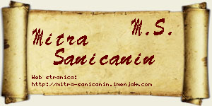 Mitra Saničanin vizit kartica